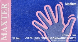 Rukavice vyšetřovací - nitril, nepudrované, modré, velikost XL, KRAB (100 kusů)
